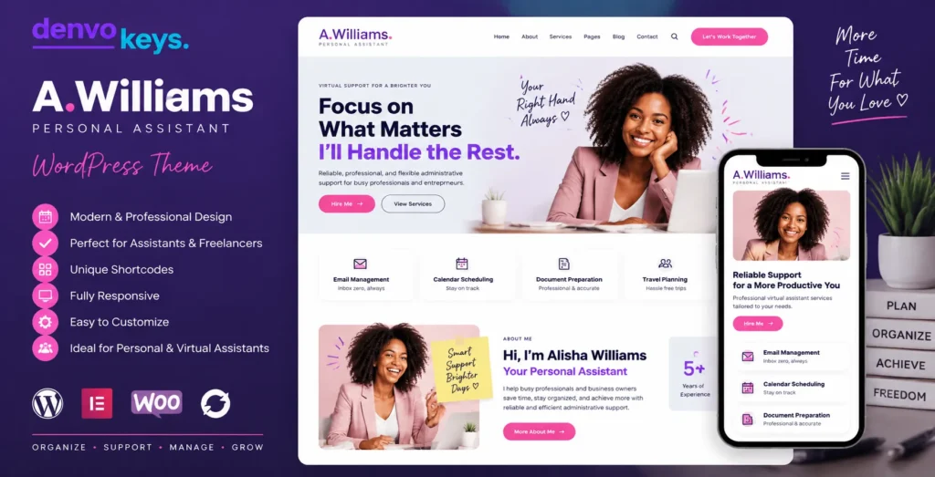 A.Williams | Assistant & Administrative Services WordPress Theme