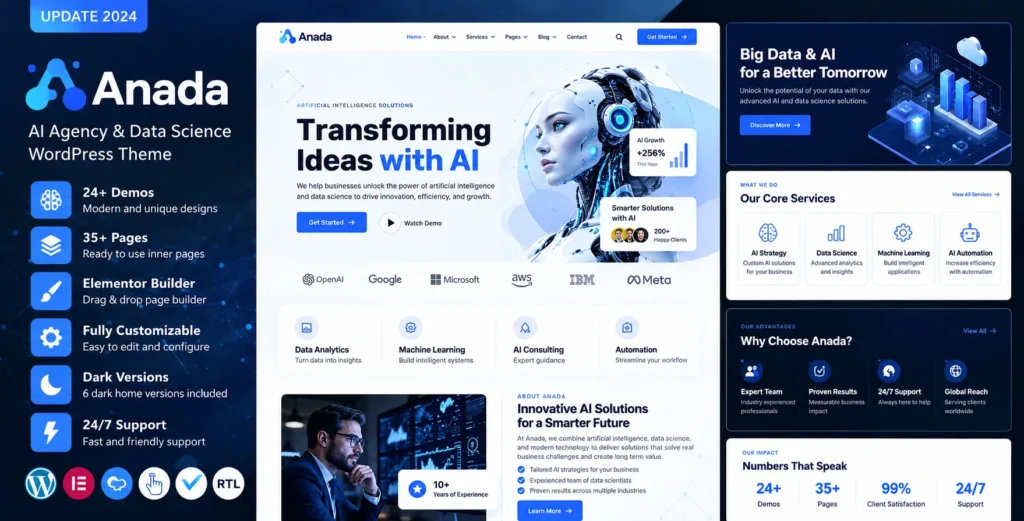 Anada - AI Agency & Data Science WordPress