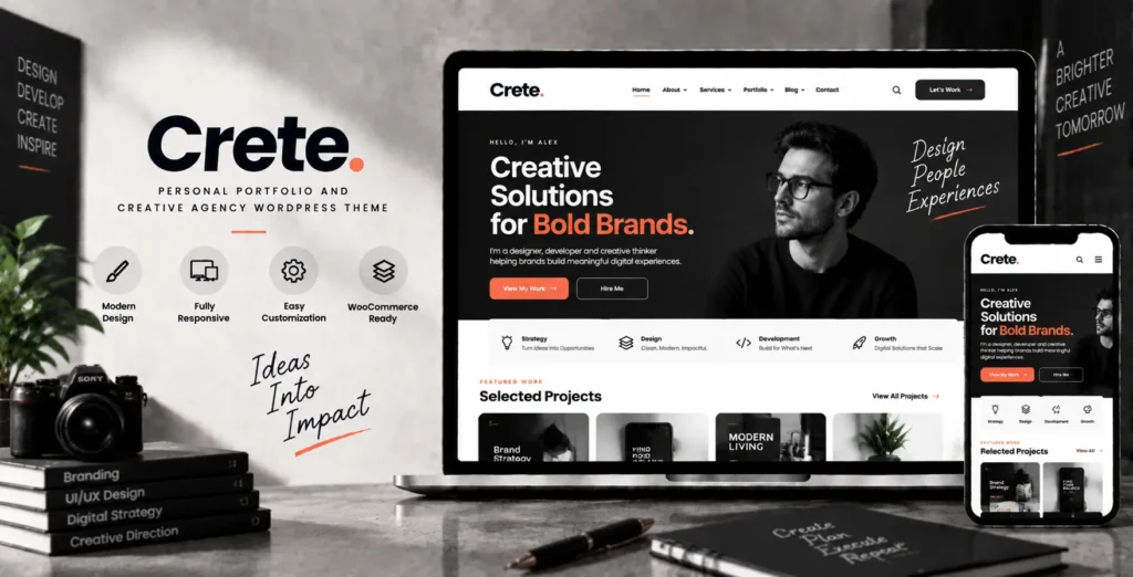 Crete - Personal Portfolio and Creative Agency WordPress Theme