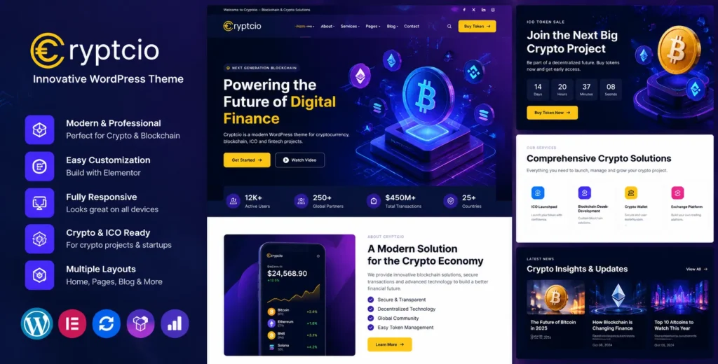Cryptcio - Innovative WordPress Theme