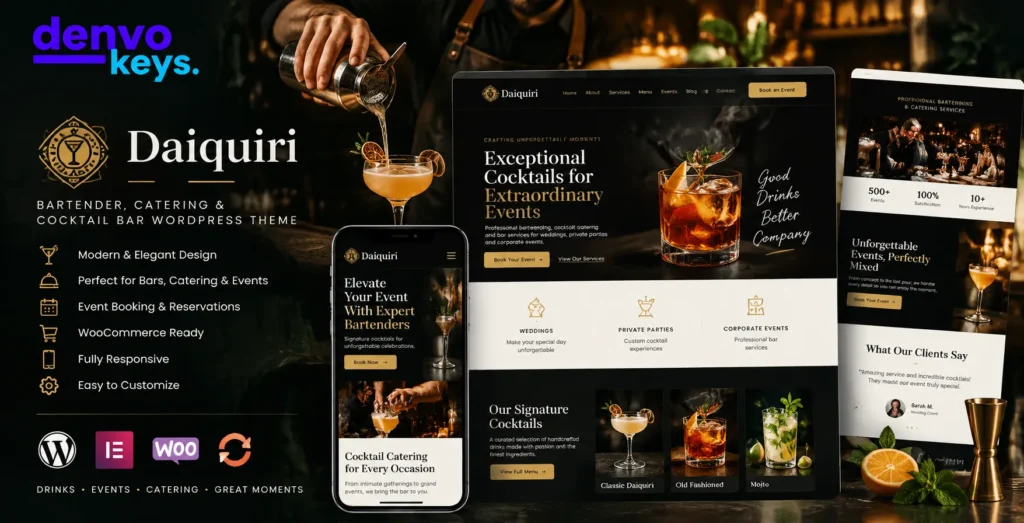 Daiquiri | Bartender, Catering & Cocktail Bar WordPress Theme
