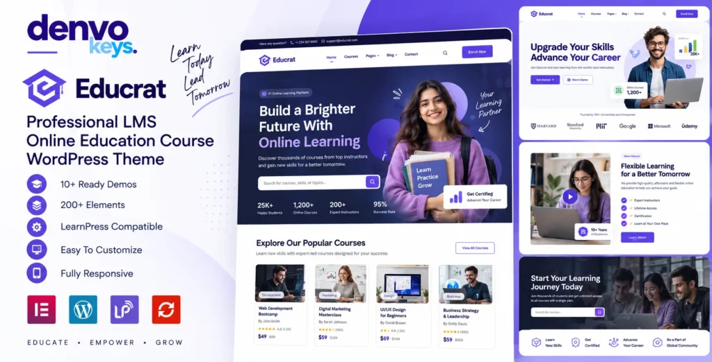 Educrat - Online Course Education WordPress Theme