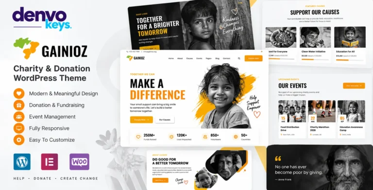 Gainioz - Charity & Donation WordPress Theme