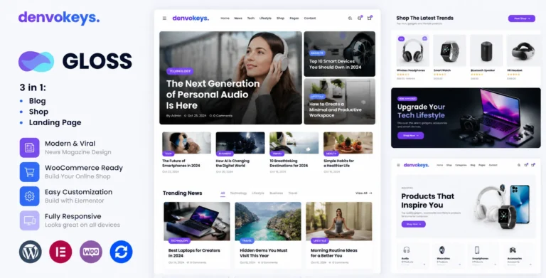 Gloss | Viral News Magazine WordPress Blog Theme + Shop