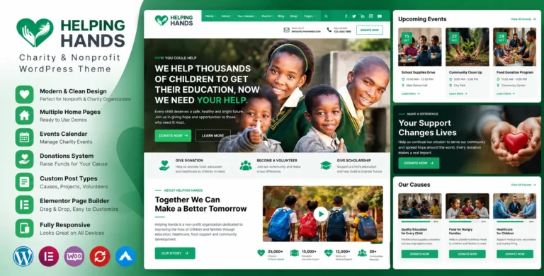 HelpingHands Charity WordPress Theme