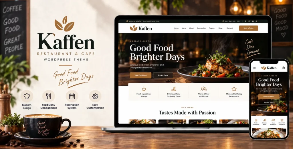 Kaffen - Restaurant & Cafe WordPress Theme