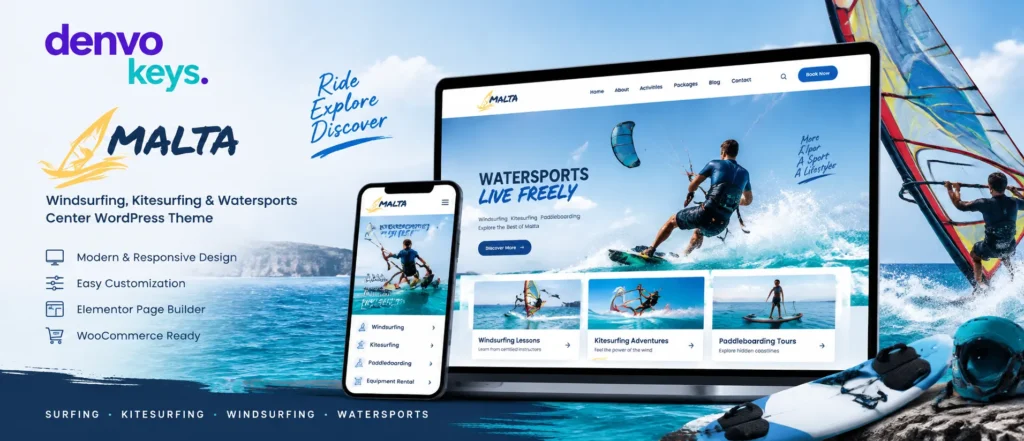 Malta - Surfing, Kitesurfing & Water Sports WordPress Theme