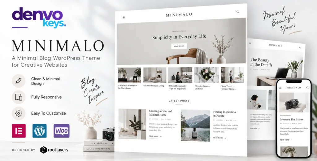 Minimalo - A Minimal Blog WordPress Theme for Creative Websites