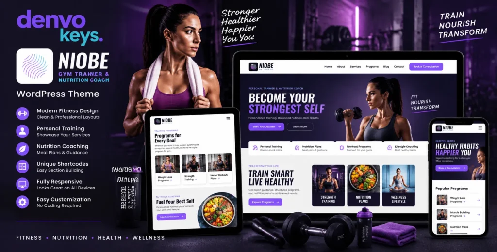Niobe | A Gym Trainer & Nutrition Coach WordPress Theme