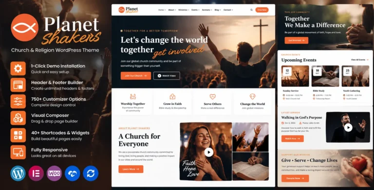 Planet Shakers | Church & Religion WordPress Theme