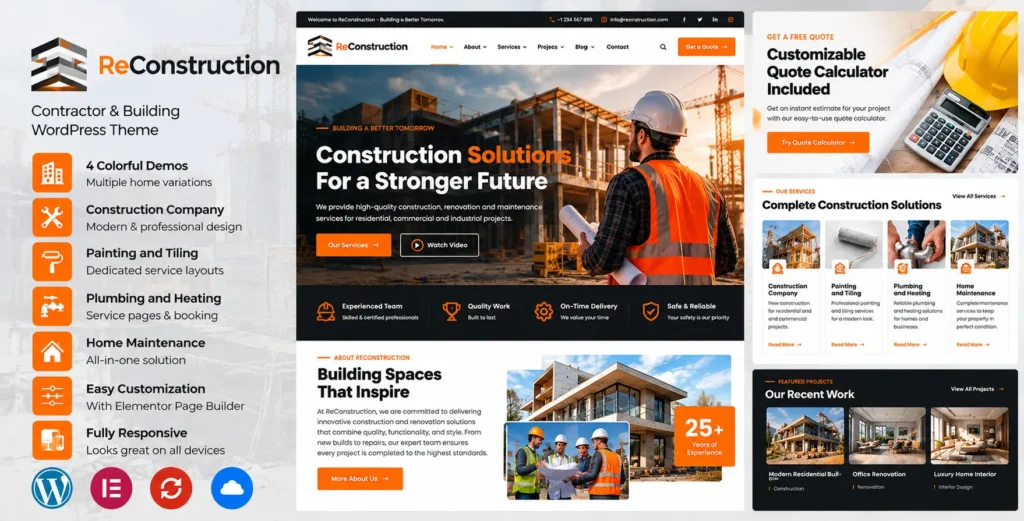 ReConstruction - Contractor & Building WordPress Theme