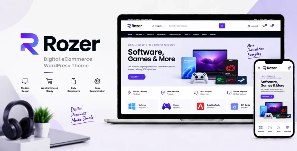 Rozer - Digital eCommerce WordPress Theme