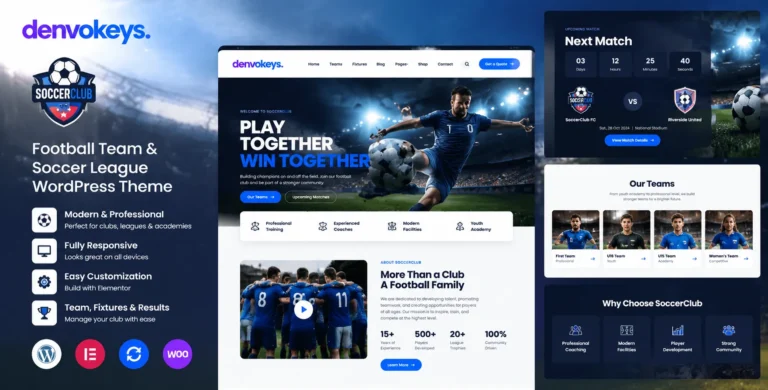 SoccerClub - Football Team & Soccer League WordPress Theme