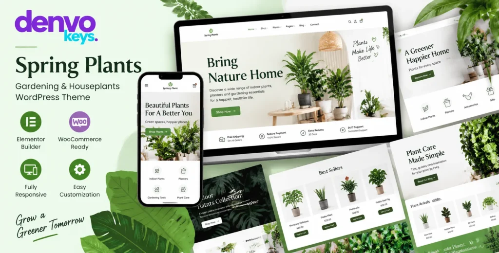 Spring Plants - Gardening & Houseplants WordPress Theme