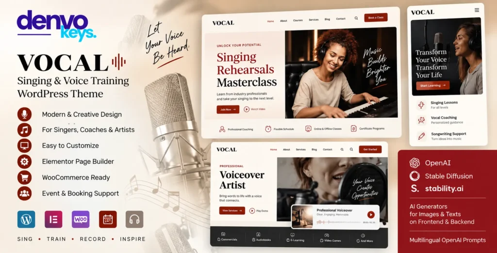 Vocal – Singing & Voice Artist WordPress Theme