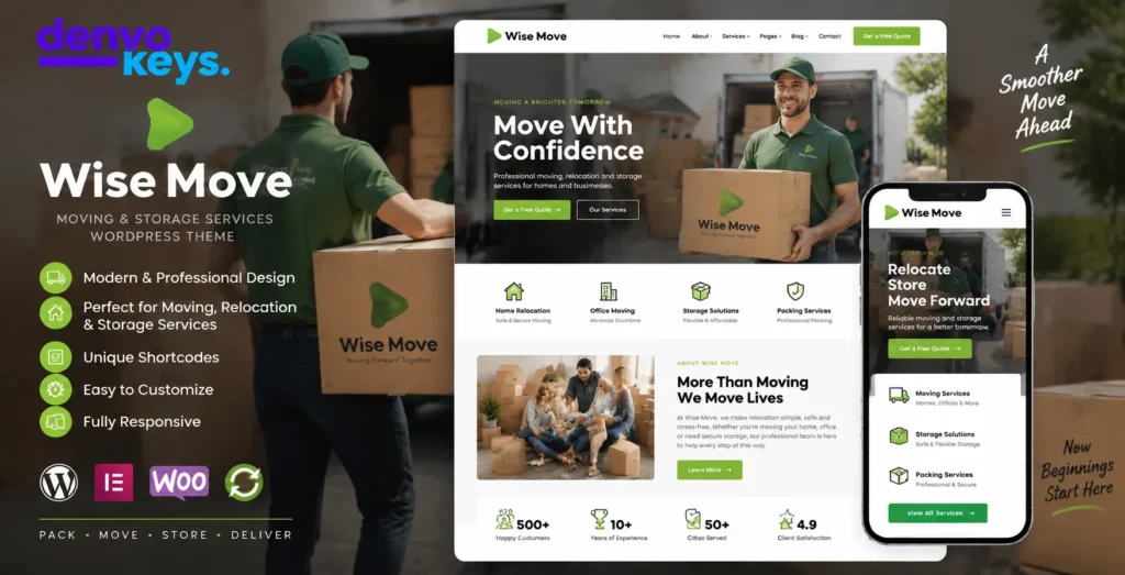 Wise Move | Moving, Relocation & Storage Services WordPress Theme