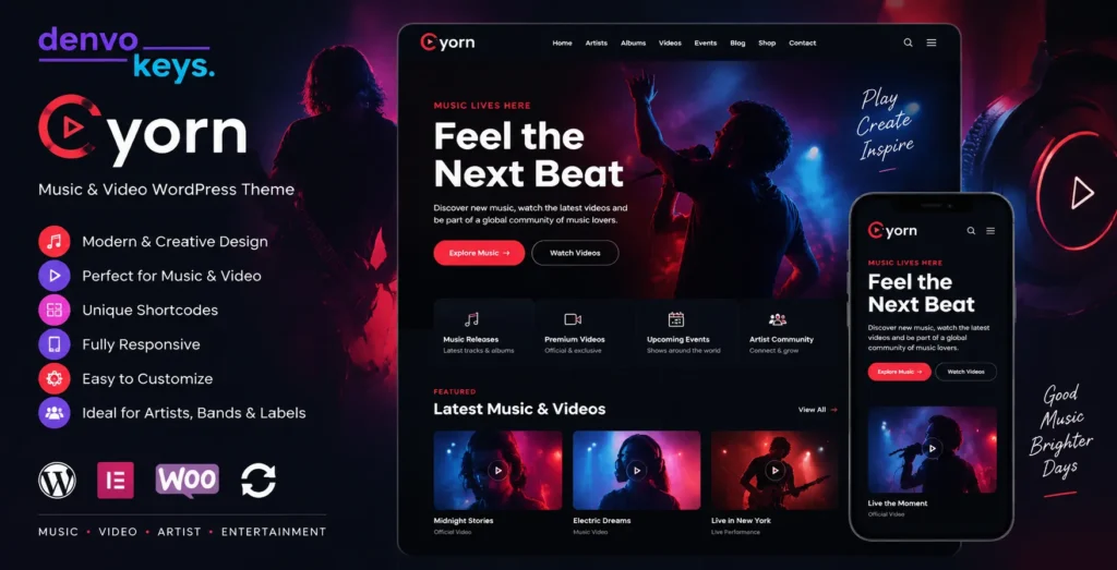 Yorn - Music & Video WordPress Theme