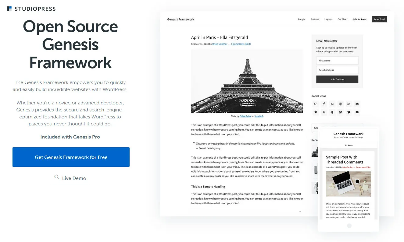 SturioPress-Genesis-Framework-Re Open Source Genesis Framework - StudioPress