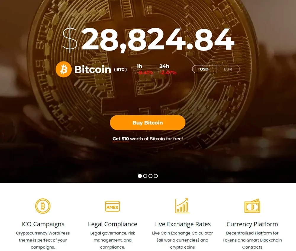 cryptocurrency-wordpress-theme Cryptocurrency WordPress Theme: Tokens & Blockchain Template by Visualmodo