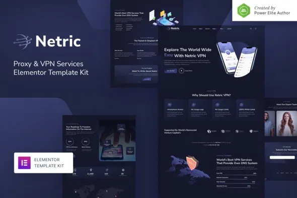 Netric – Proxy & VPN Services Elementor Template Kit