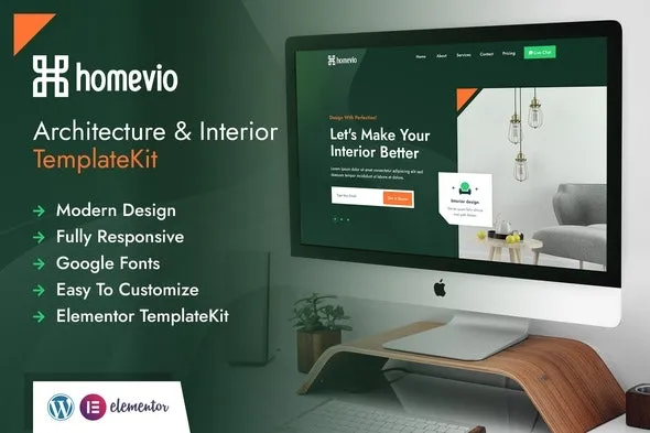 Homevio | Architecture Interior Elementor Template Kit